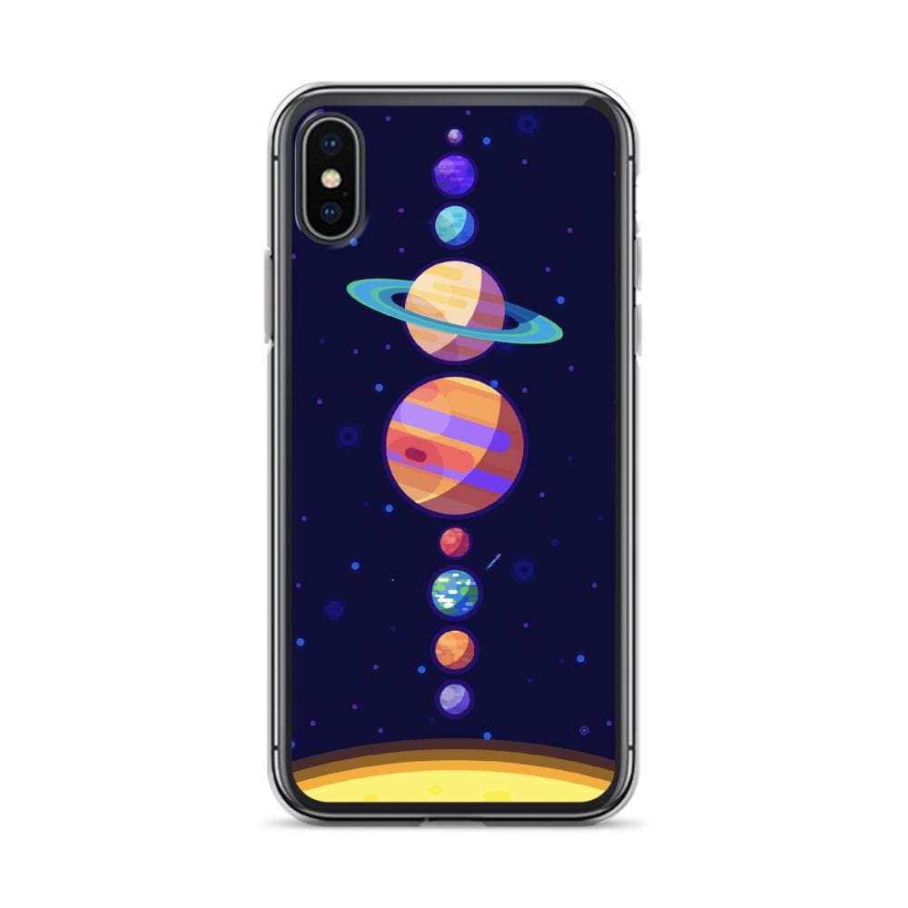 Coque iPhone Système Solaire Cartoon iPhone X XS