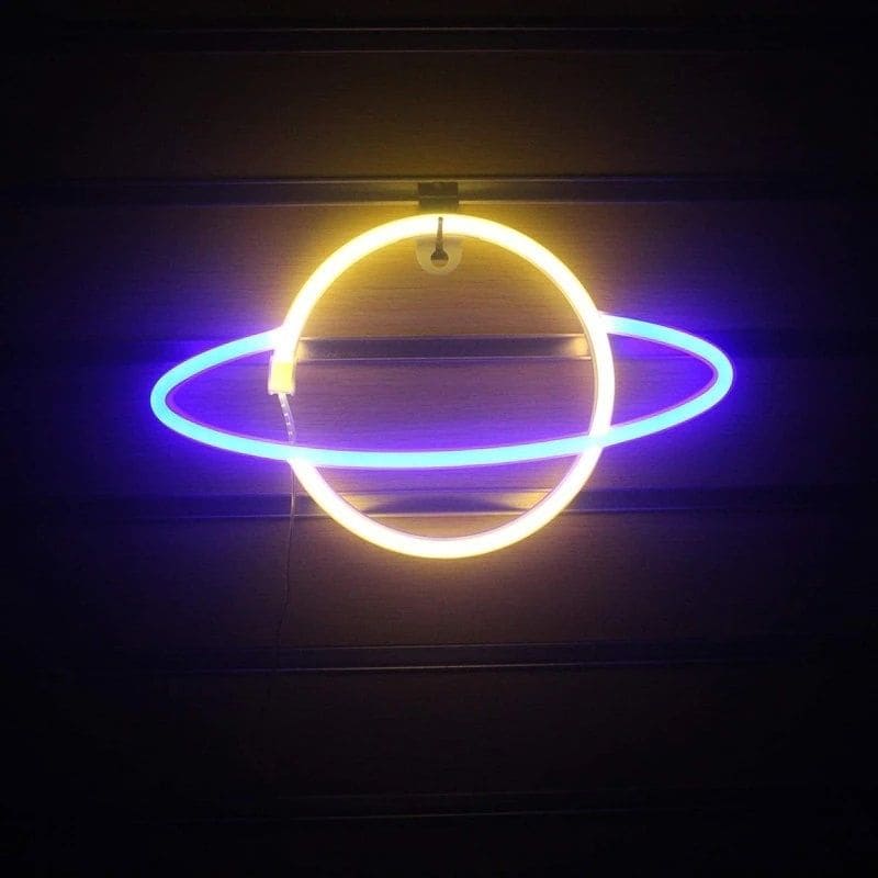 Lampe Planète Neon Jaune et bleu