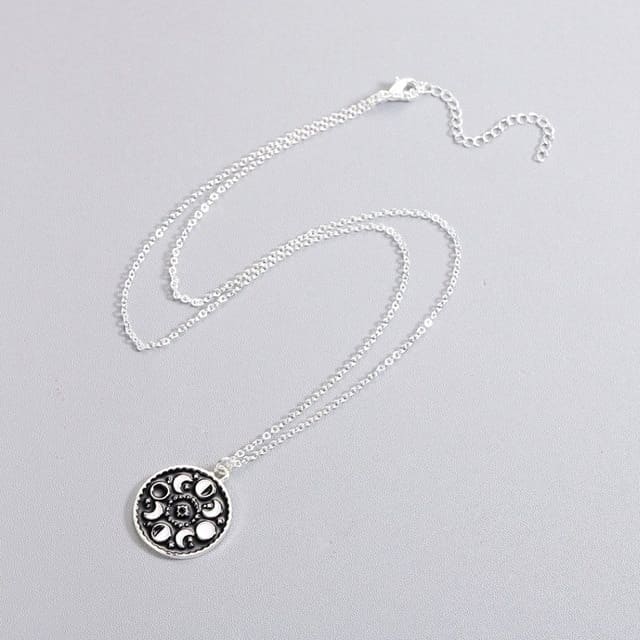 Pendentif Phases de la Lune Argenté