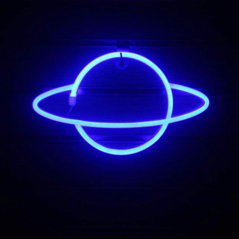 Lampe Planète Neon Bleu