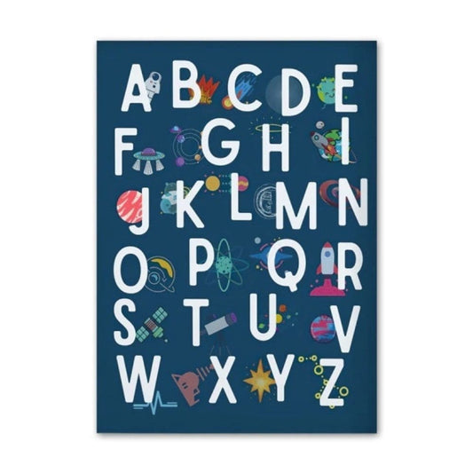 Poster Spatial Lettres de l'Alphabet 60 x 100 cm