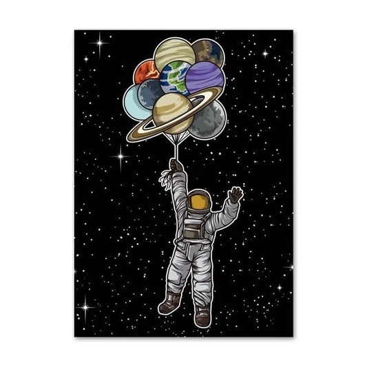 Poster Astronaute Ballons 40 X 50 cm