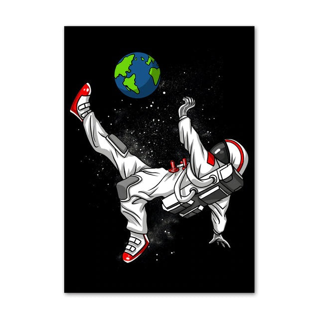 Poster Astronaute Footballeur