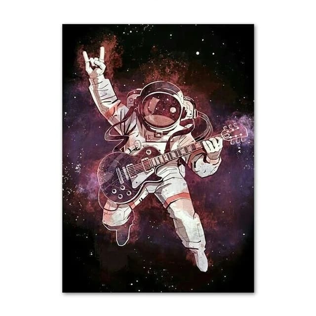 Poster Astronaute Guitariste