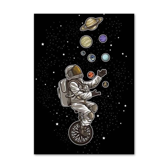 Poster Astronaute Équilibre Planétaire 40 x 50 cm