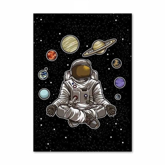 Poster Astronaute en Méditation 50 x 70 cm