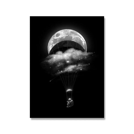 Poster Astronaute en Parapente Lunaire 50 x 75 cm