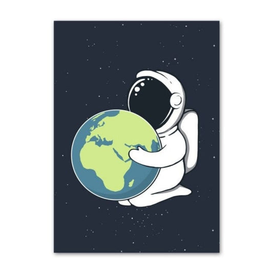 Poster Astronaute tenant la Terre 60 x 100 cm