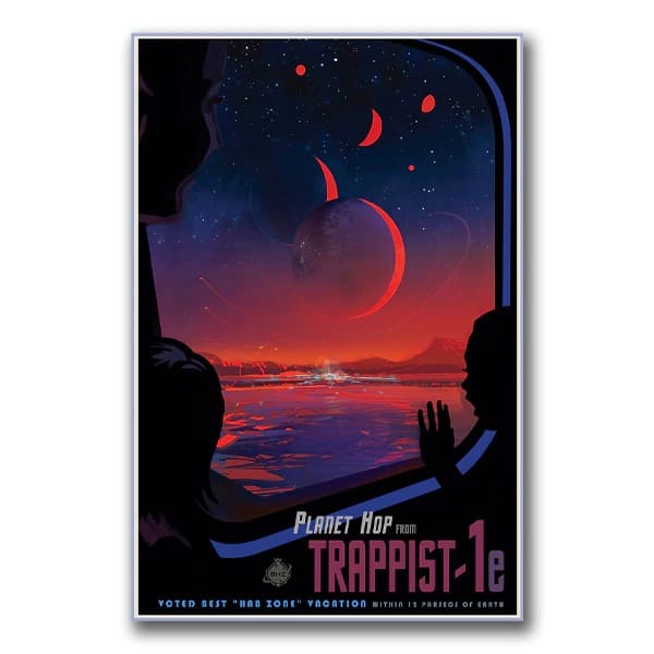 Poster vintage Trappist-1e 60 x 84 cm