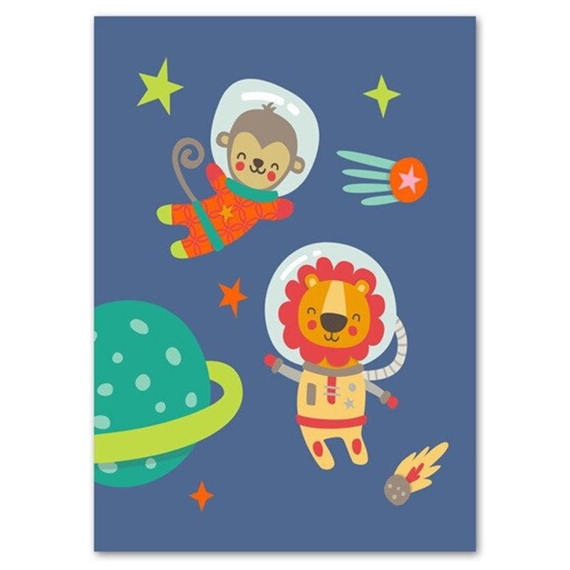 Poster Bébé Lion Astronaute