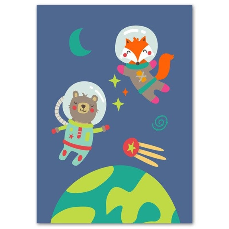 Poster Bébé Ours Astronaute