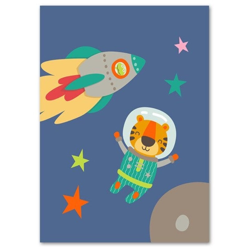 Poster Bébé Tigre Astronaute