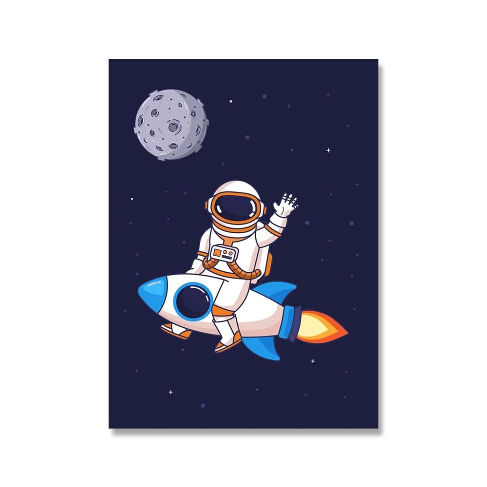 Poster Astronaute Fusée 50 x 75 cm