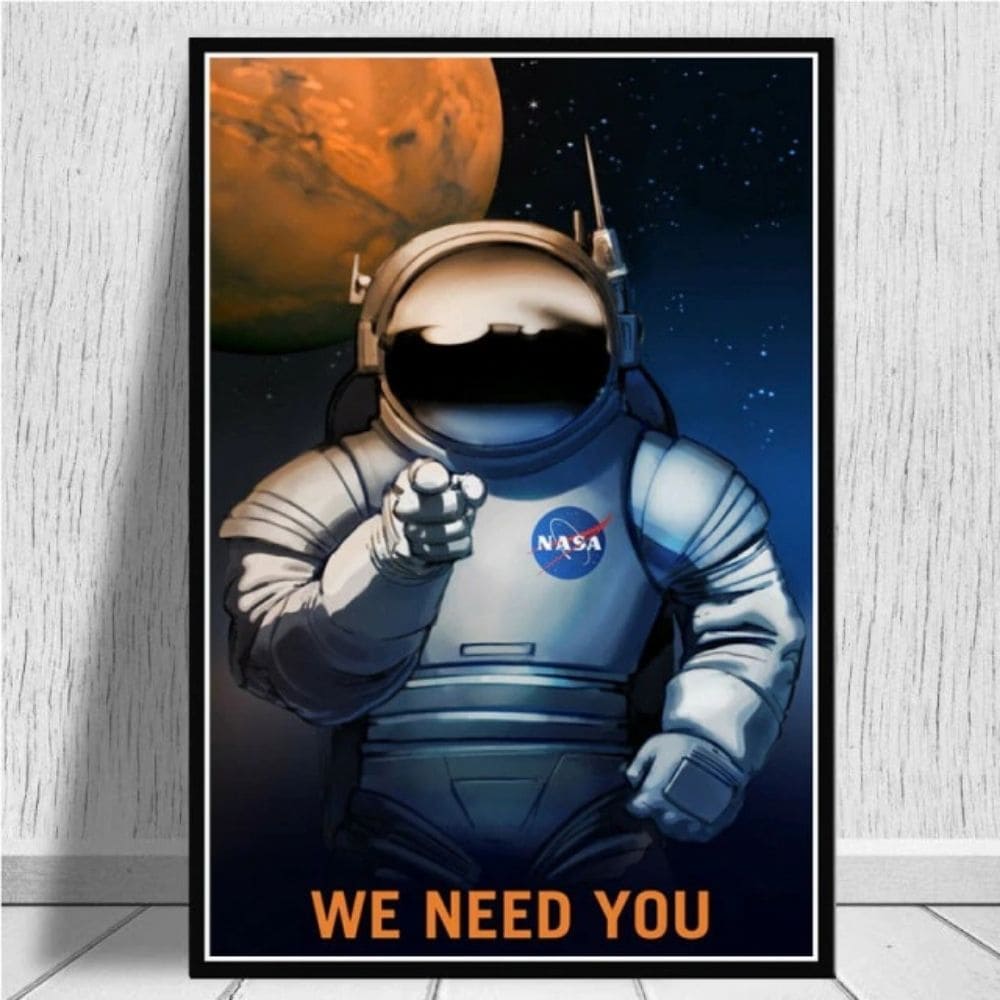 Poster Vintage de Recrutement d'Astronaute