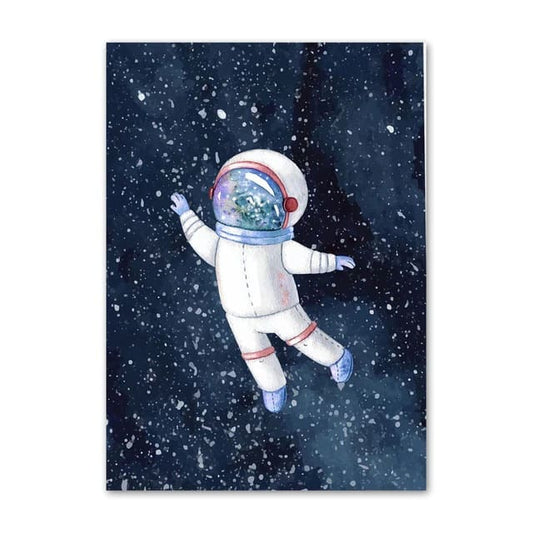 Poster d'Enfant Astronaute dans l'Espace