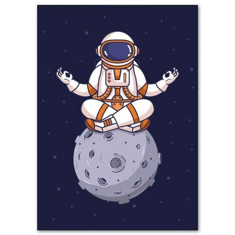 Poster Enfant Astronaute Méditation