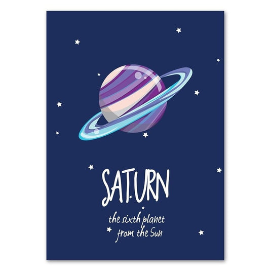 Poster Enfant Planète Saturne 30x40cm