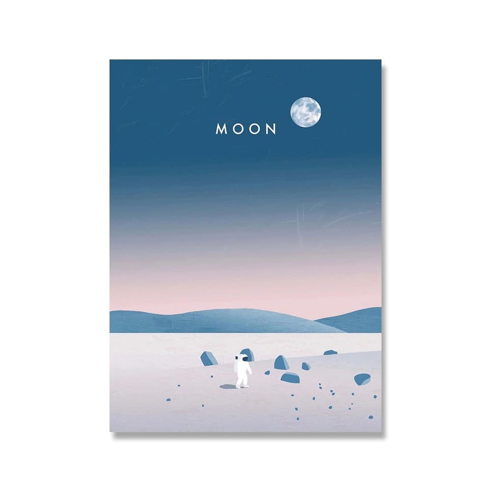 Poster Illustration Surface de la Lune