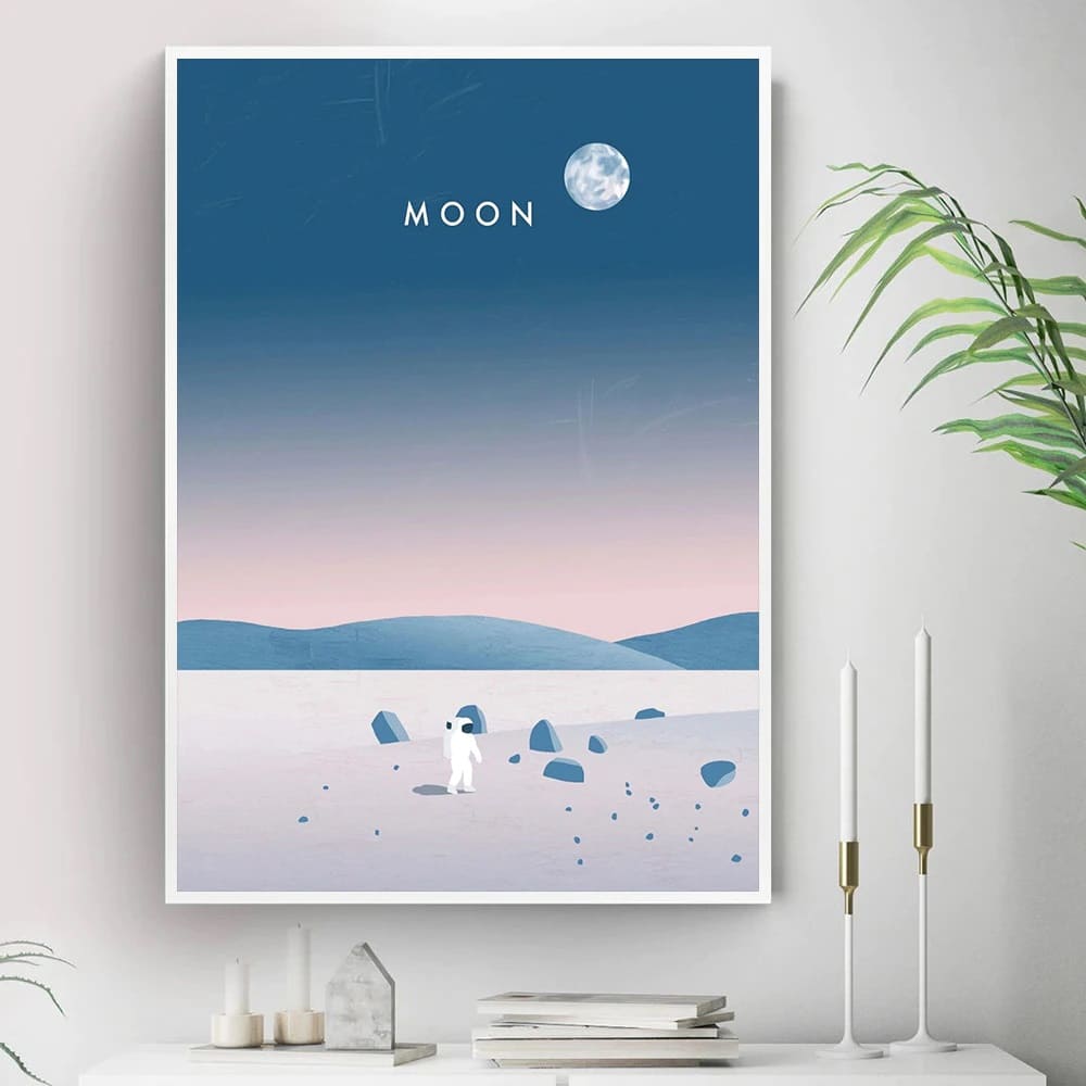 Poster Illustration Surface de la Lune 50 x 75 cm