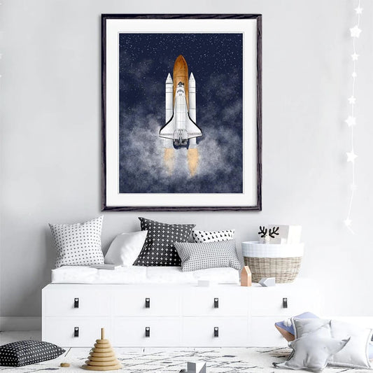 Poster Peinture Navette Spatiale 50 x 75 cm