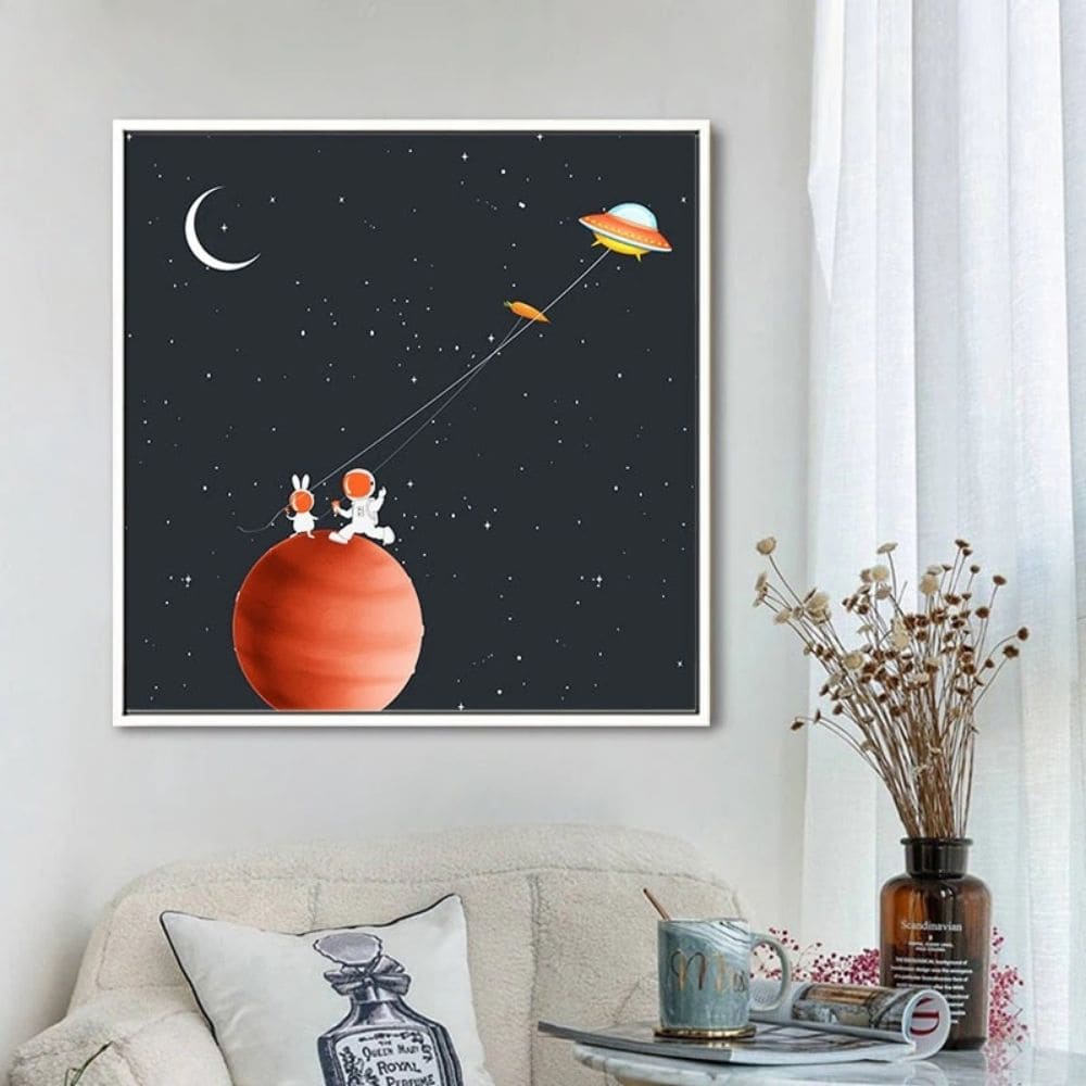 Poster Petits Astronautes Cerf-Volant