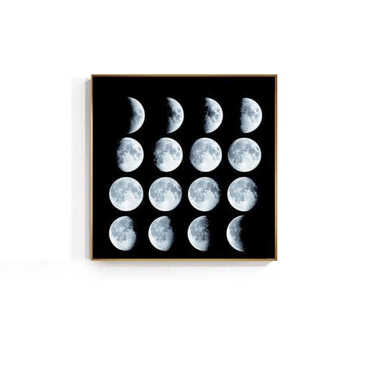 Poster Phases de la Lune (Noir) 60 x 60cm