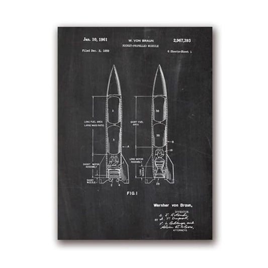 Poster Plan de Fusée 50 x 70 cm