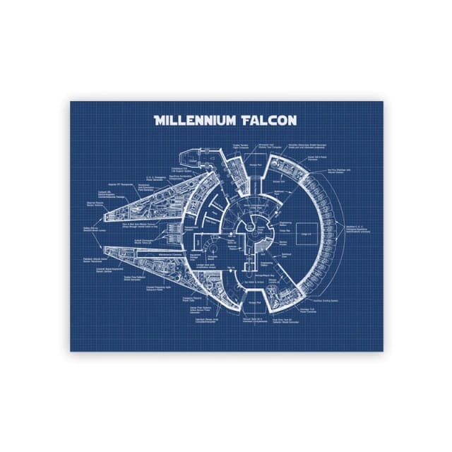 Poster Plans du Vaisseau Faucon Millenium