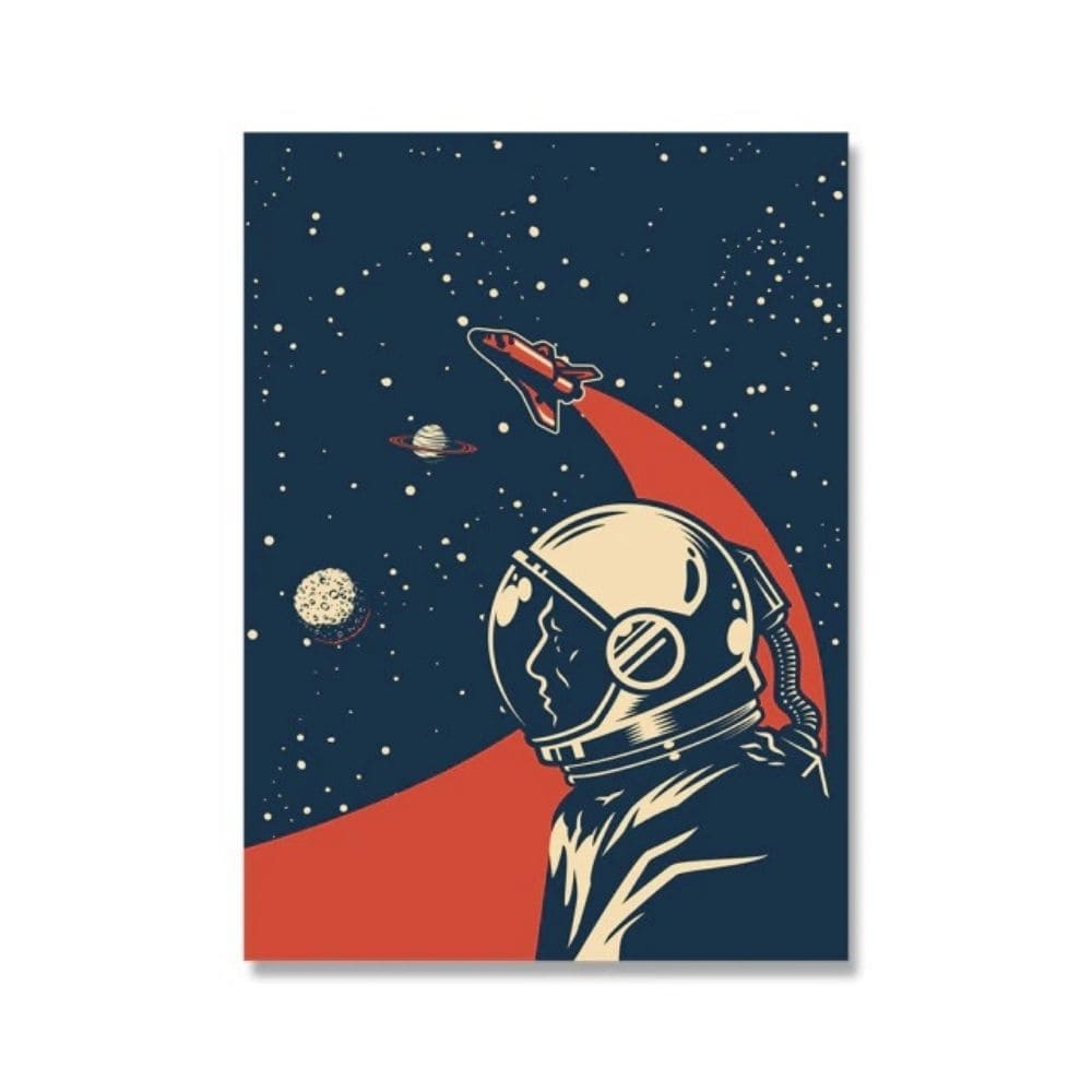 Poster Rétro Astronaute 50 x 70 cm