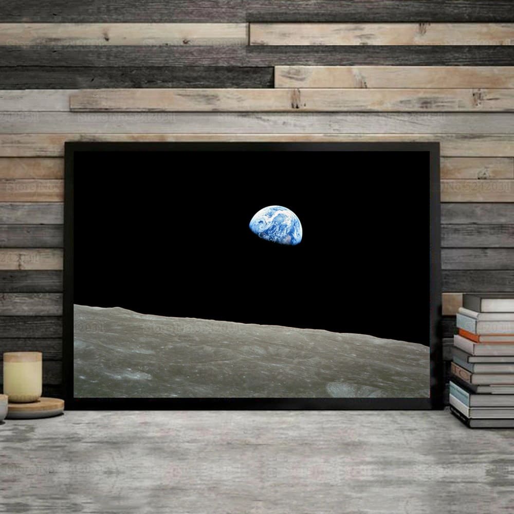 Poster Photo de la Terre vue de la Lune 40 x 60 cm