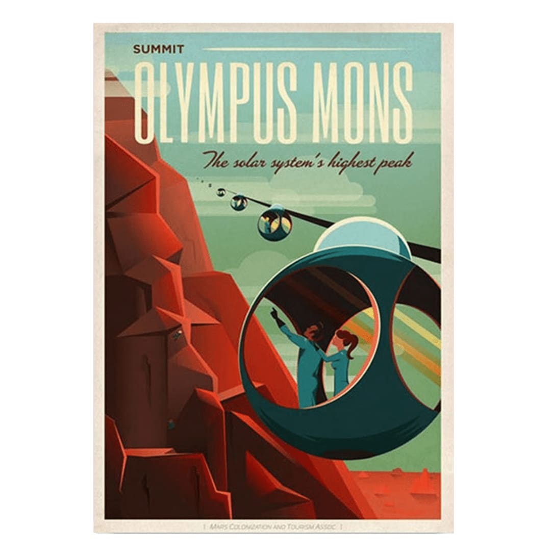 Poster Vintage Mont Olympe de Mars 30x42cm