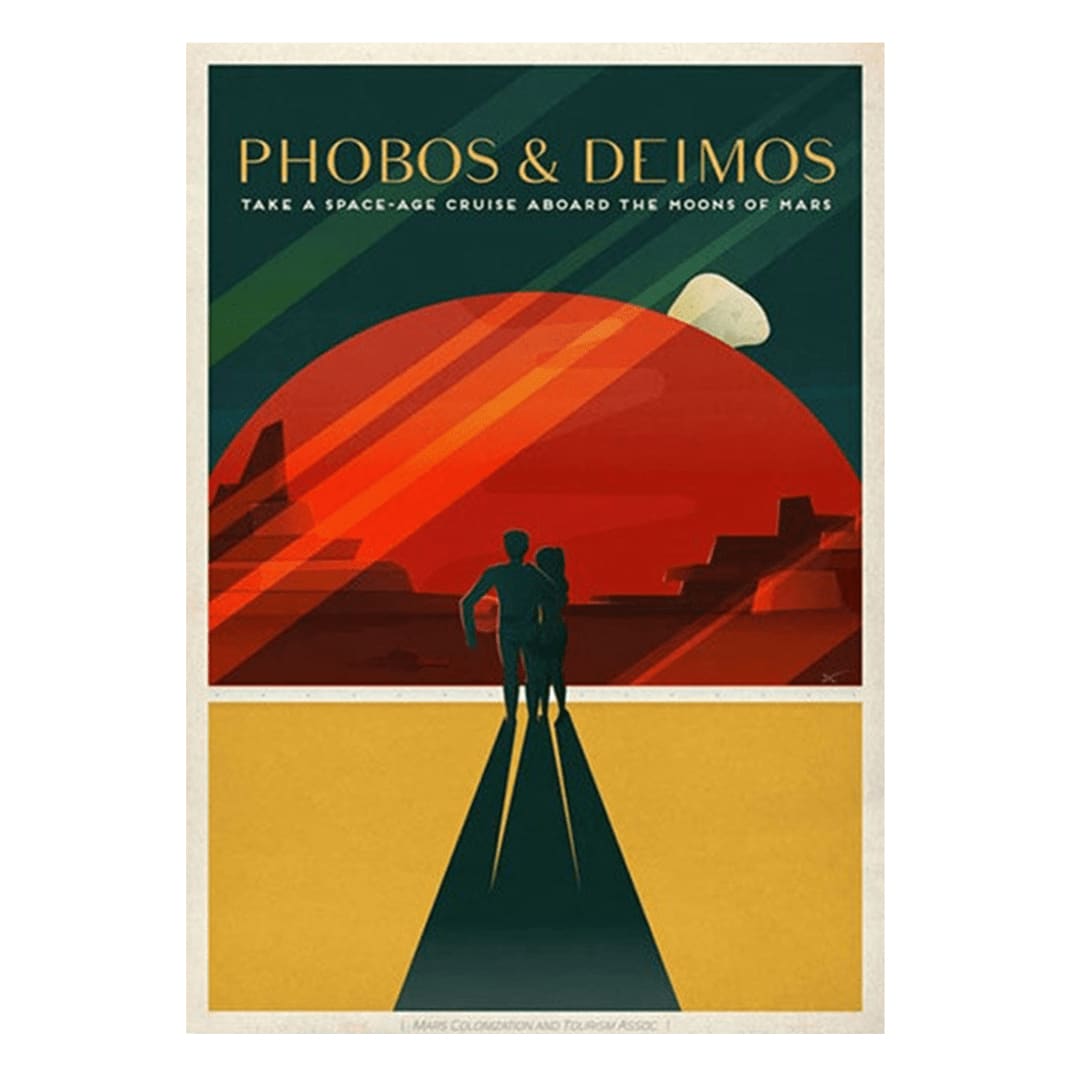 Poster Vintage Phobos et Deimos 30x42cm