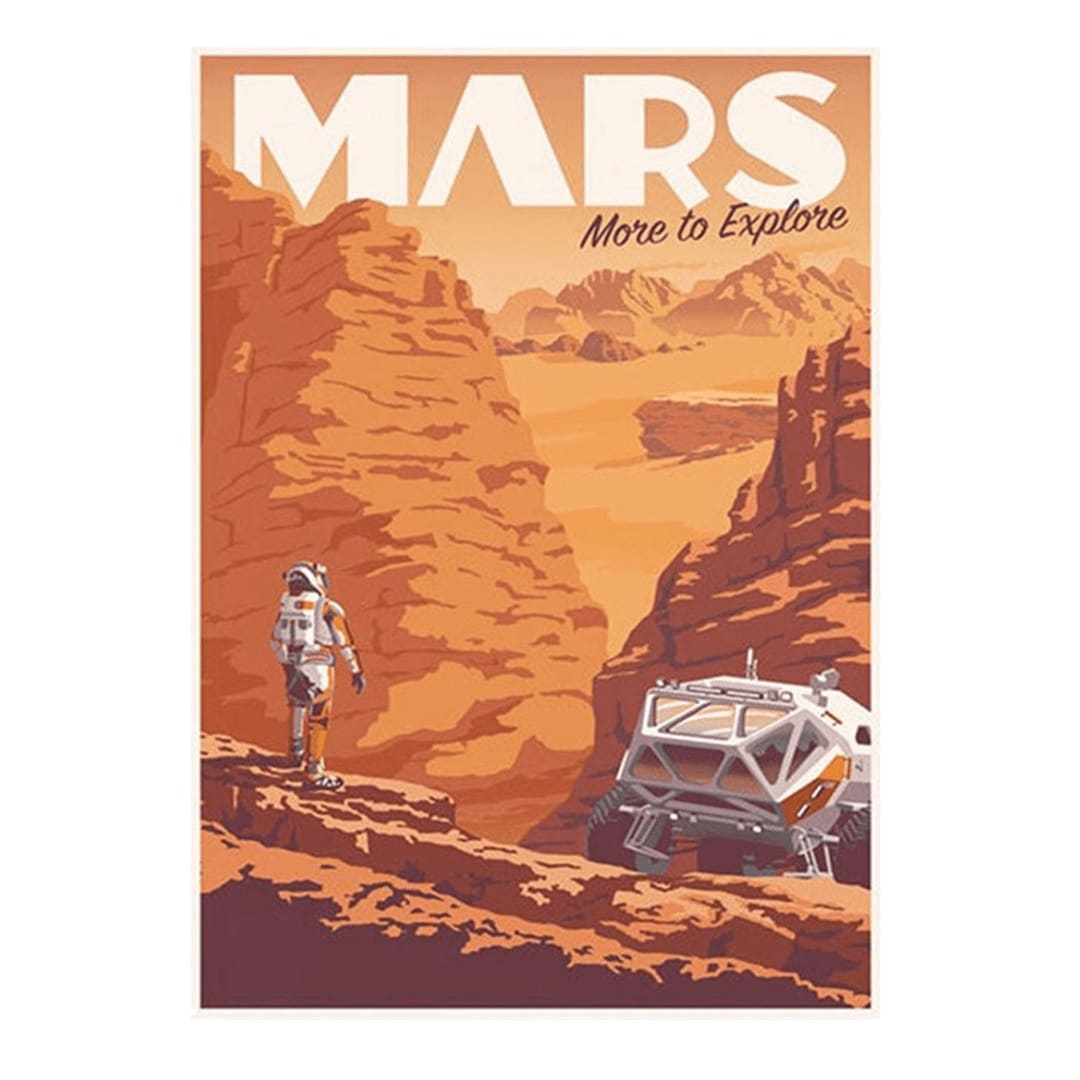 Poster Vintage Planète Mars 30x42cm