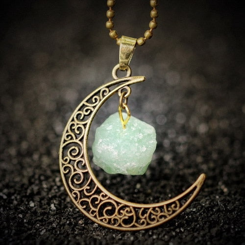 Collier croissant de Lune et pierre terrestre 5