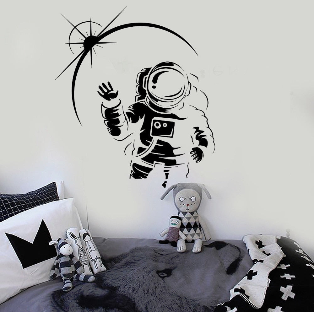 Sticker Mural Astronaute Noir