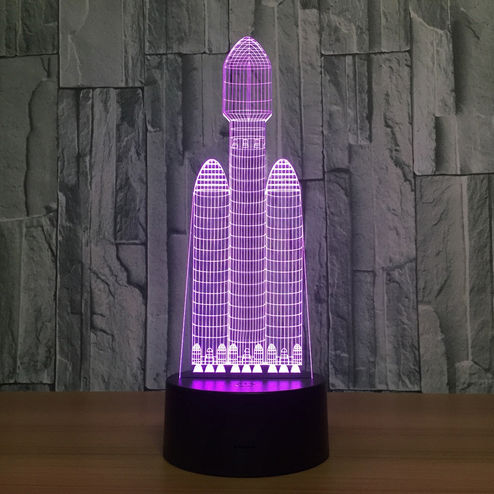 Lampe 3D fusée