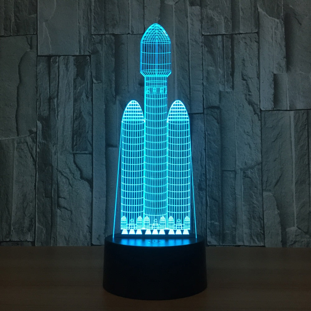 Lampe 3D fusée