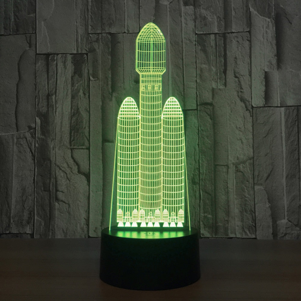 Lampe 3D fusée