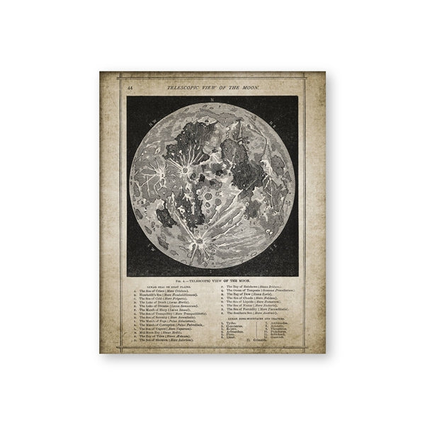 Poster Carte de la Lune 60 cm x 80 cm