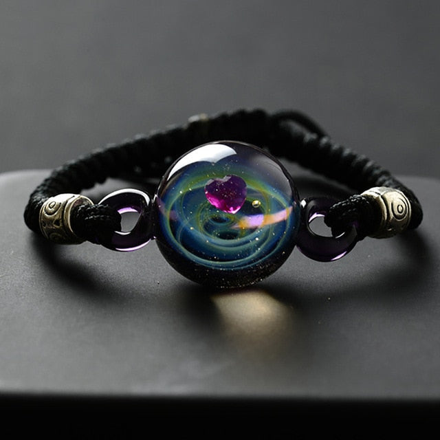 Bracelet Univers Coeur violet