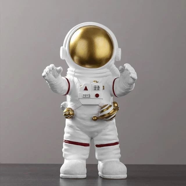 Figurine Astronaute Voyageur de l'Espace Doré