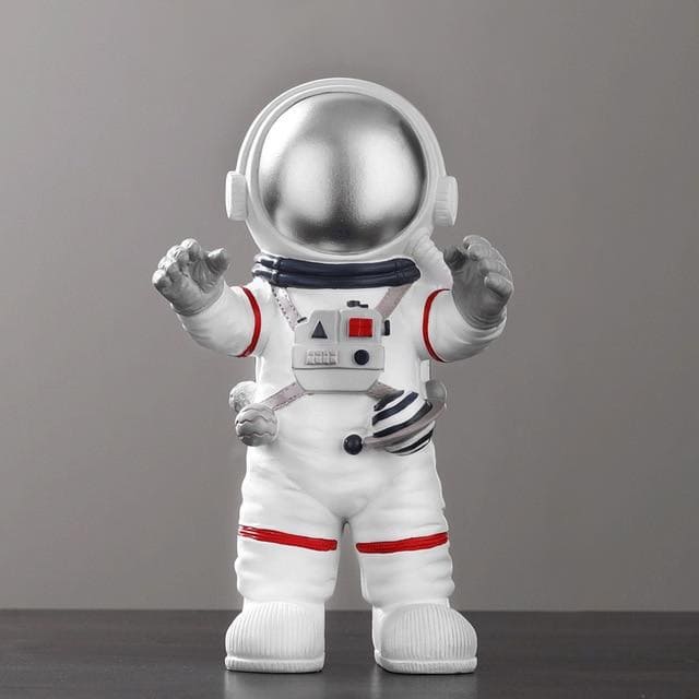 Figurine Astronaute Voyageur de l'Espace Argenté