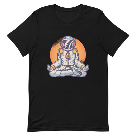 T-shirt Astronaute en Méditation Noir