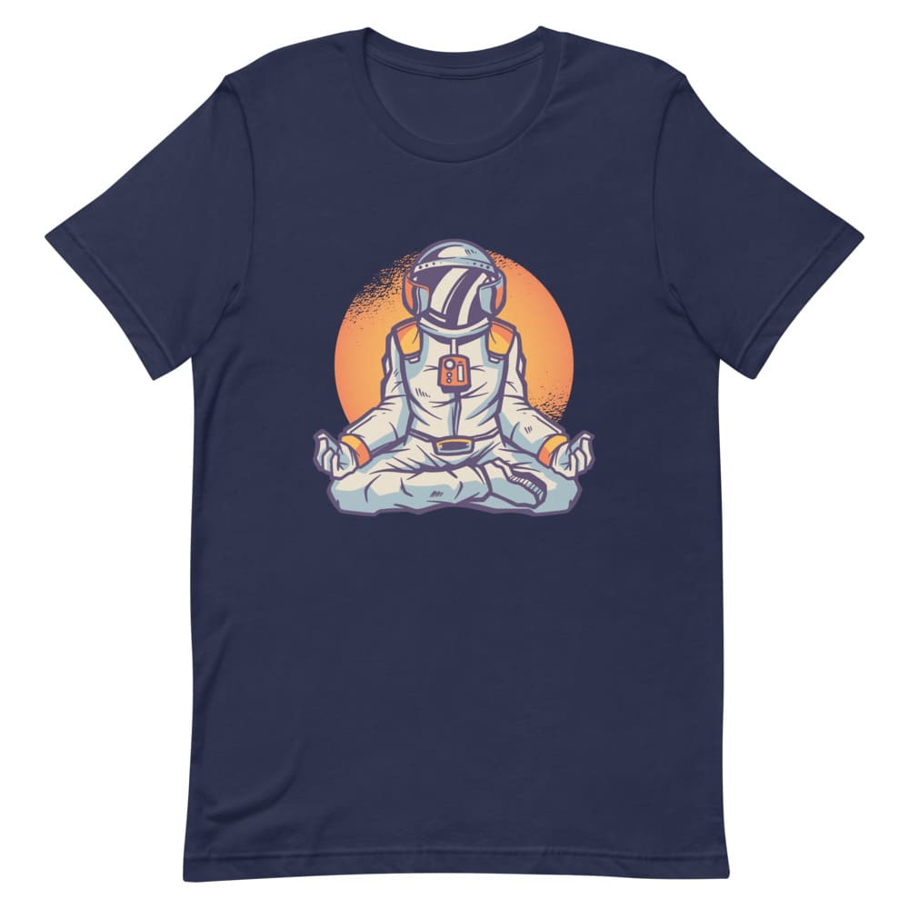 T-shirt Astronaute en Méditation Bleu Marine