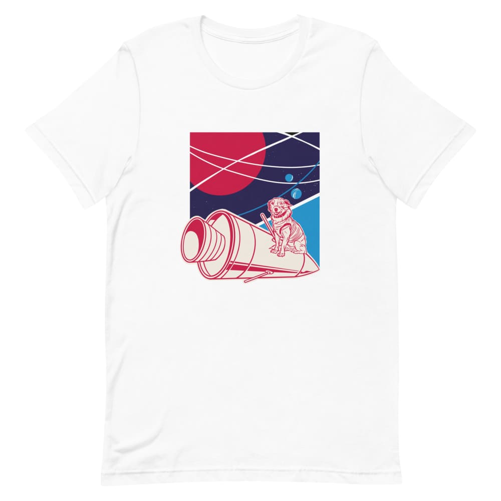 T-shirt Premier Chien dans l'Espace Blanc