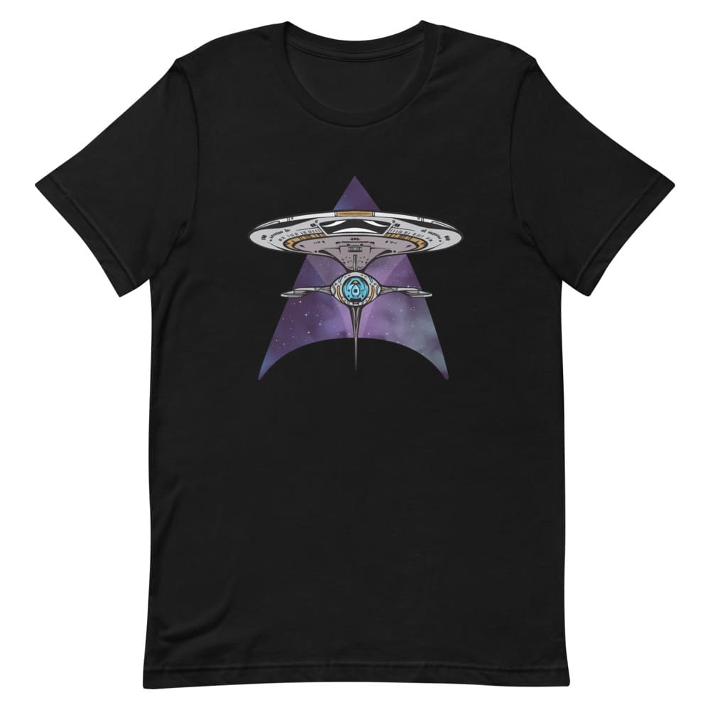 T-shirt Vaisseau Star trek Noir Chiné