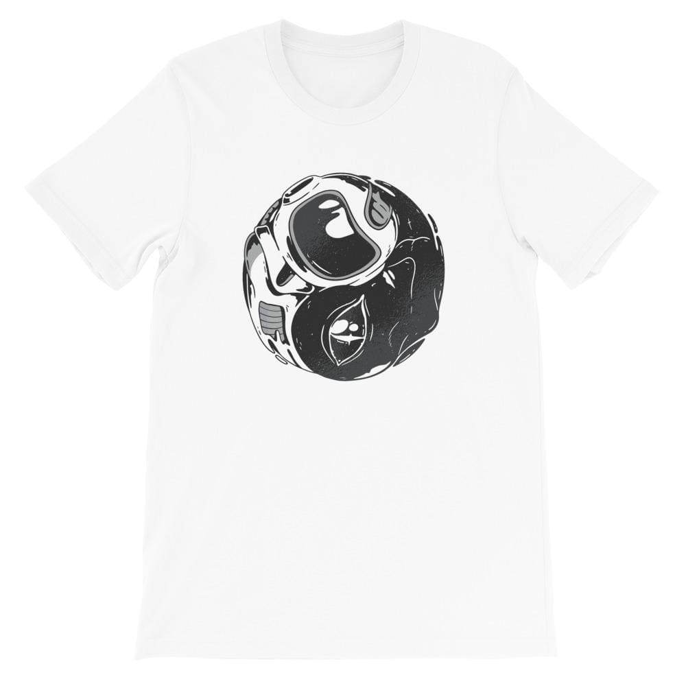 T-shirt Astronaute Alien Yin Yang Blanc