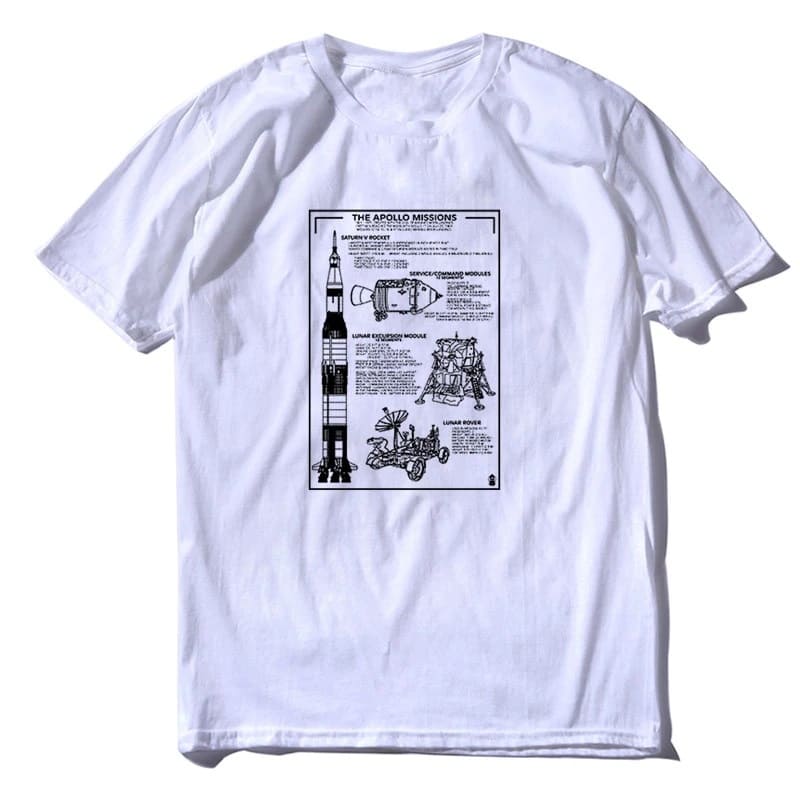 T-Shirt Missions Apollo Blanc