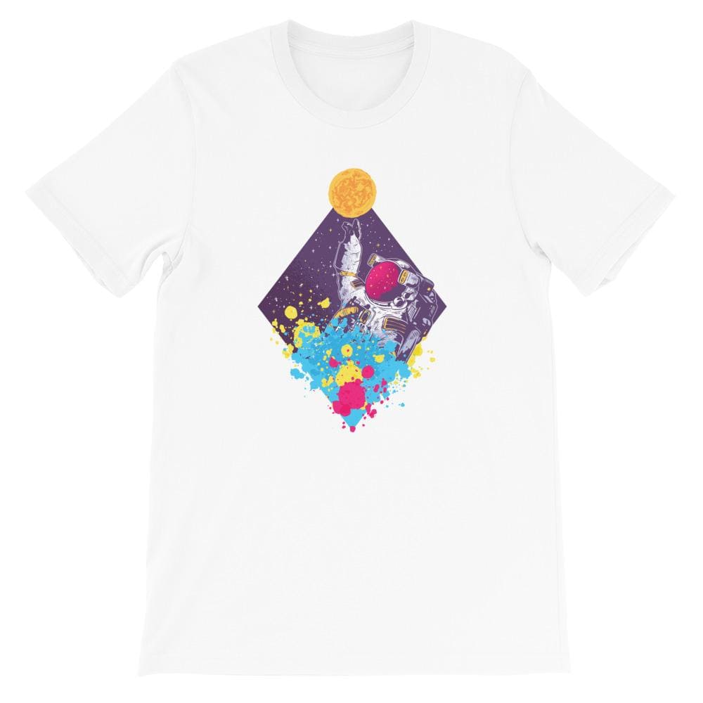 T-shirt Astronaute Abstrait Blanc