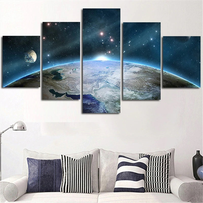 Tableau Terre Vue de l'Espace Avec cadre